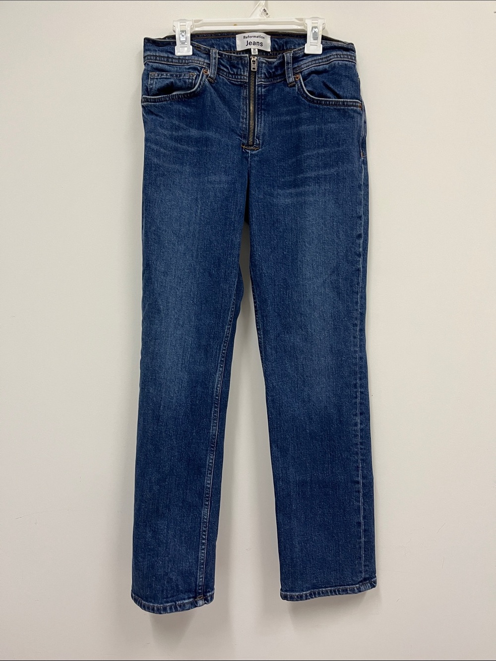 Reformation "Juliana zip Mid Rise Straight Jeans" size 26